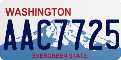 WA license plate AAC7725