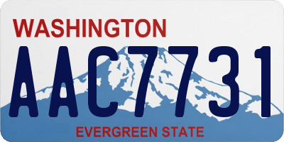 WA license plate AAC7731