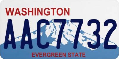 WA license plate AAC7732