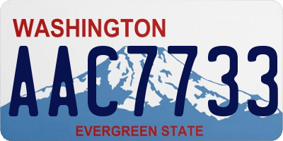 WA license plate AAC7733