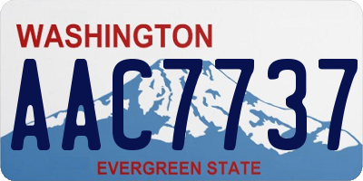 WA license plate AAC7737