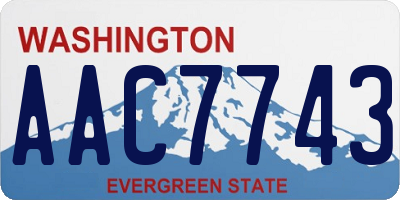 WA license plate AAC7743