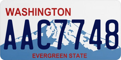 WA license plate AAC7748