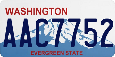 WA license plate AAC7752