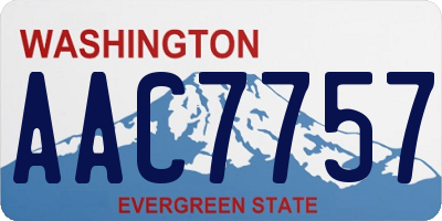 WA license plate AAC7757
