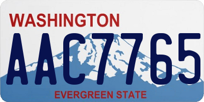 WA license plate AAC7765