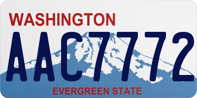 WA license plate AAC7772