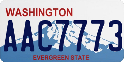 WA license plate AAC7773