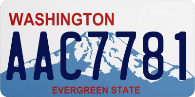 WA license plate AAC7781