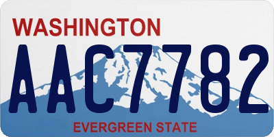 WA license plate AAC7782