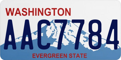 WA license plate AAC7784
