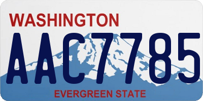 WA license plate AAC7785