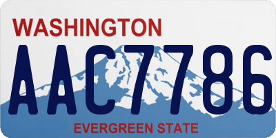 WA license plate AAC7786
