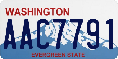 WA license plate AAC7791