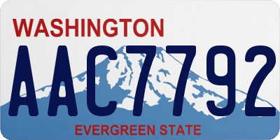 WA license plate AAC7792