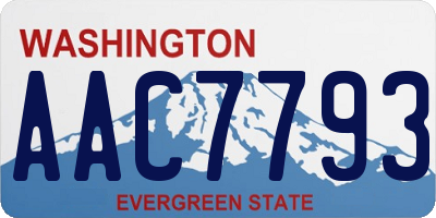 WA license plate AAC7793