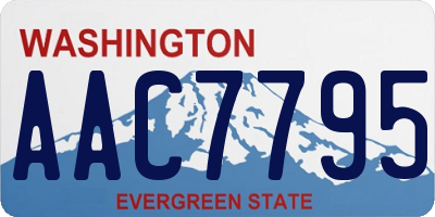 WA license plate AAC7795
