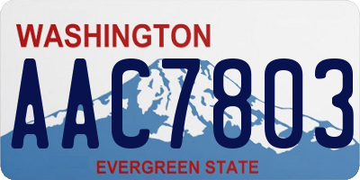 WA license plate AAC7803
