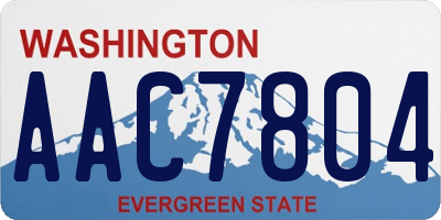 WA license plate AAC7804