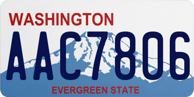 WA license plate AAC7806