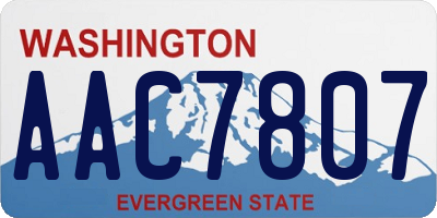 WA license plate AAC7807