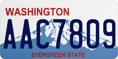 WA license plate AAC7809