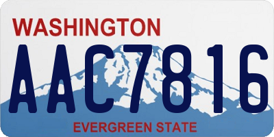 WA license plate AAC7816