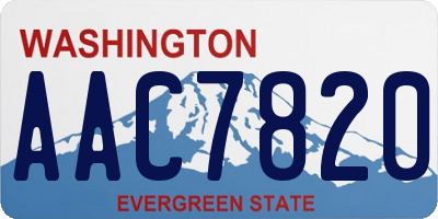 WA license plate AAC7820