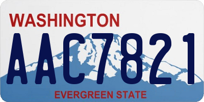 WA license plate AAC7821
