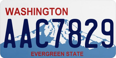 WA license plate AAC7829