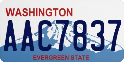 WA license plate AAC7837