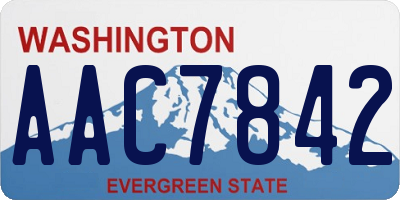 WA license plate AAC7842