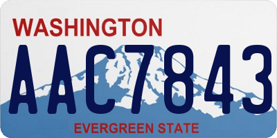 WA license plate AAC7843