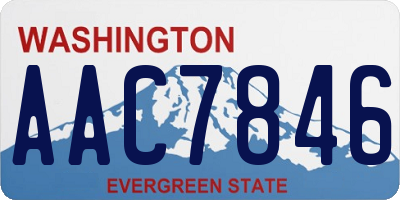 WA license plate AAC7846