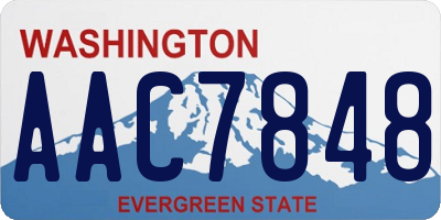 WA license plate AAC7848