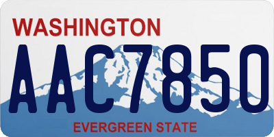 WA license plate AAC7850