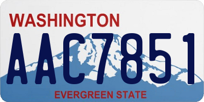 WA license plate AAC7851