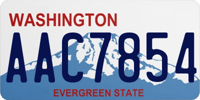 WA license plate AAC7854