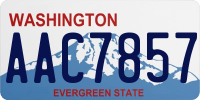 WA license plate AAC7857