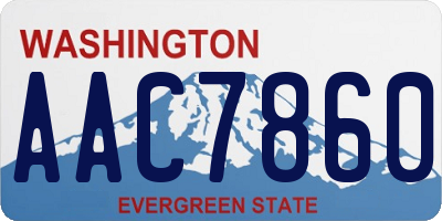 WA license plate AAC7860