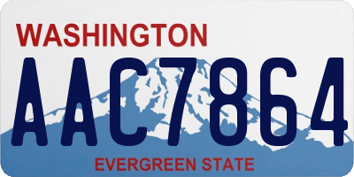 WA license plate AAC7864