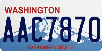 WA license plate AAC7870