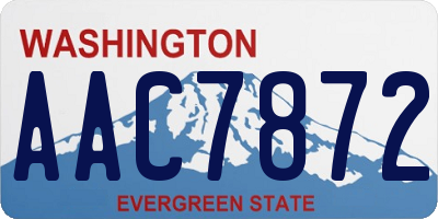 WA license plate AAC7872