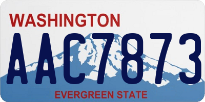 WA license plate AAC7873