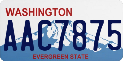 WA license plate AAC7875