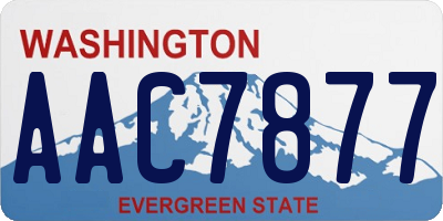 WA license plate AAC7877