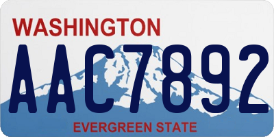 WA license plate AAC7892