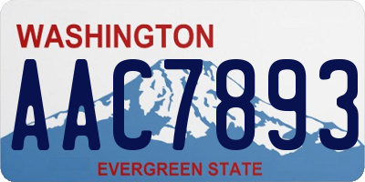 WA license plate AAC7893