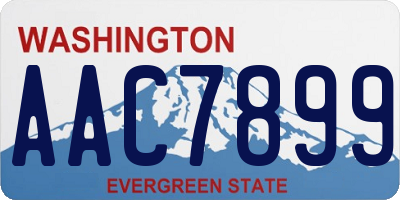 WA license plate AAC7899