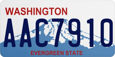 WA license plate AAC7910